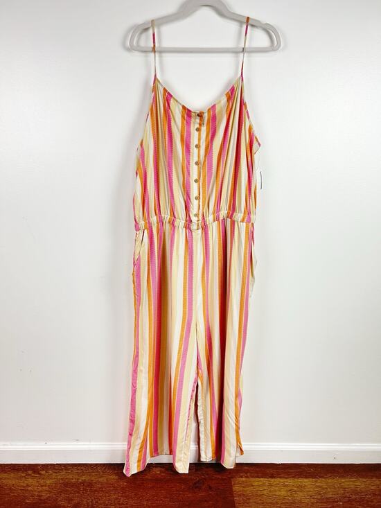 Matilda Jane Pants - NEW Matilda Jane Take A Chance Romper Women's Plus Size XXL Pink Orange